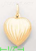 14K Gold Heart Italian Charm Pendant