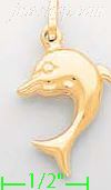 14K Gold Dolphin Italian Charm Pendant
