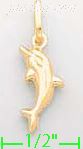 14K Gold Dolphin Italian Charm Pendant