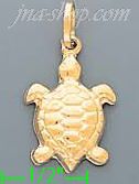 14K Gold Sea Turtle Charm Pendant