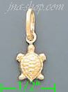 14K Gold Sea Turtle Italian Charm Pendant