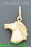 14K Gold Horse Head Italian Charm Pendant