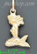 14K Gold Mermaid Italian Charm Pendant