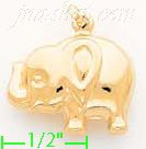 14K Gold Elephant Italian Charm Pendant