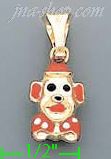 14K Gold Dog Enamel Charm Pendant