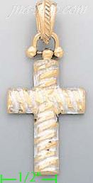 14K Gold Italian Fancy Cross Charm Pendant