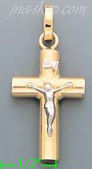 14K Gold Crucifix Italian Fancy Cross Charm Pendant