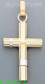 14K Gold Crucifix Italian Fancy Cross Charm Pendant