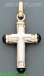 14K Gold Italian Fancy Cross Charm Pendant