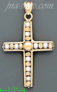 14K Gold Italian Fancy Cross Charm Pendant