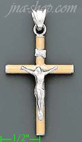 14K Gold Crucifix Italian Fancy Cross Charm Pendant