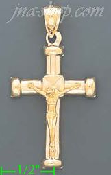 14K Gold Cross Crucifix Charm Pendant