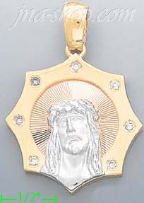 14K Gold Jesus Christ Charm Pendant