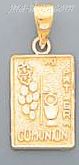 14K Gold Mi Primera Comunion Religious Charm Pendant