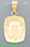 14K Gold Espiru Santo Dove Religious Charm Pendant