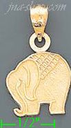 14K Gold Elephant Good Luck Charm Pendant