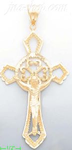 14K Gold Cross Dia-Cut Charm Pendant