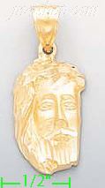 14K Gold Jesus Christ Dia-Cut Charm Pendant