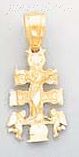 14K Gold Cross Dia-Cut Charm Pendant