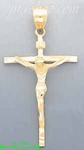 14K Gold Cross Dia-Cut Charm Pendant