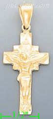 14K Gold Cross Dia-Cut Charm Pendant