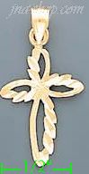 14K Gold Cross Dia-Cut Charm Pendant