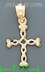 14K Gold Cross Dia-Cut Charm Pendant