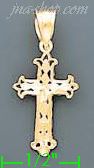 14K Gold Cross Dia-Cut Charm Pendant