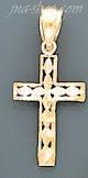 14K Gold Cross Dia-Cut Charm Pendant