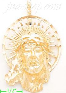 14K Gold Jesus Christ Dia-Cut Charm Pendant
