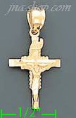 14K Gold Cross Dia-Cut Charm Pendant