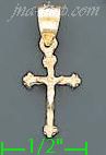 14K Gold Cross Dia-Cut Charm Pendant