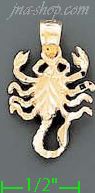 14K Gold Scorpion Animal Dia-Cut Charm Pendant