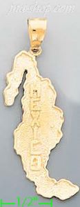 14K Gold Mexico Map Dia-Cut Charm Pendant