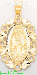 14K Gold Virgin Dia-Cut Charm Pendant