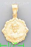 14K Gold Religious Dia-Cut Charm Pendant