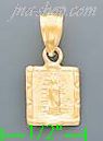 14K Gold Religious Dia-Cut Charm Pendant