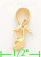 14K Gold High Heel Shoe Dia-Cut Charm Pendant