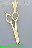 14K Gold Scissors Dia-Cut Charm Pendant