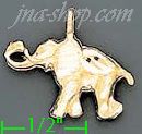 14K Gold Elephant Dia-Cut Charm Pendant