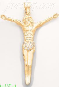 14K Gold Jesus Christ 3Color Dia-Cut Charm Pendant