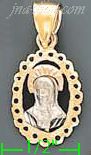 14K Gold Virgin Religious 3Color Dia-Cut Charm Pendant