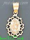 14K Gold Virgin Religious 3Color Dia-Cut Charm Pendant