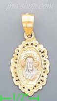 14K Gold Jesus Religious 3Color Dia-Cut Charm Pendant