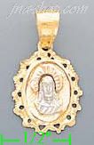 14K Gold Jesus Religious 3Color Dia-Cut Charm Pendant