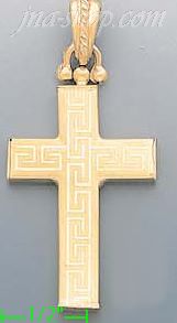 14K Gold Italian Cross Charm Pendant