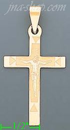 14K Gold Crucifix Italian Cross Charm Pendant