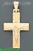 14K Gold Crucifix Italian Cross Charm Pendant