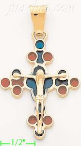 14K Gold Crucifix Italian Cross Charm Pendant