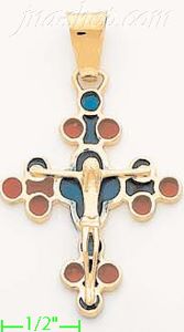 14K Gold Crucifix Italian Cross Charm Pendant